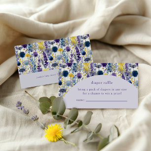 Carte D'accompagnement Aquarelle violette jaune Fleur sauvage Déchets Raf
