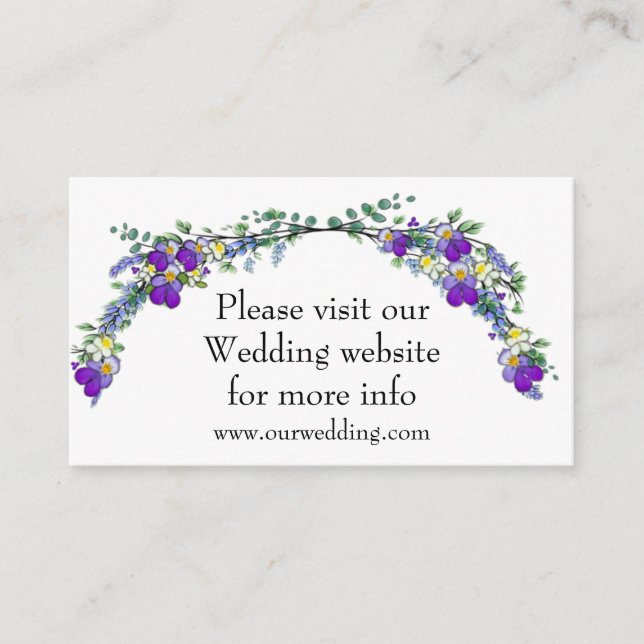 Carte D'accompagnement Aquarelle violette Lavender Eucalyptus (Devant)