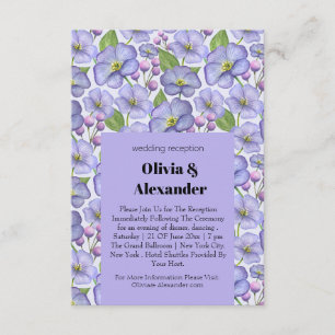 Carte D'accompagnement Aquarelle Violettes Violettes & Motif Floral