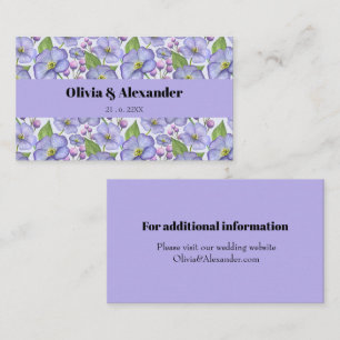 Carte D'accompagnement Aquarelle Violettes Violettes & Motif Floral