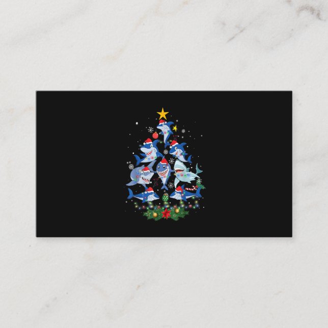 Carte D'accompagnement Arbre de Noël de requin Amant de requin Noël P (Devant)