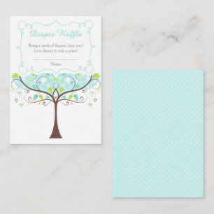 Carte D'accompagnement Arbre en bleu et vert Baby Shower Jeu de Lancer de