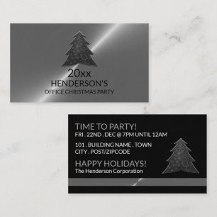 Carte D'accompagnement Arbre festif - Argent - Billet de fête de Noël