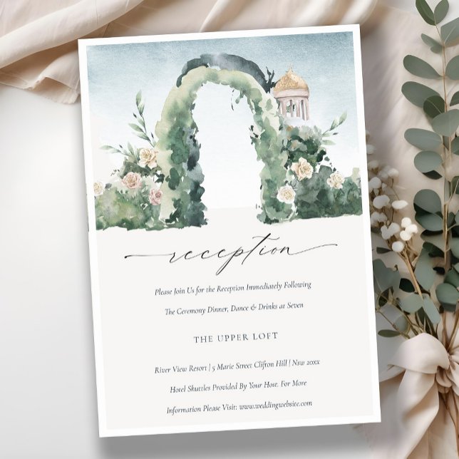 Carte D'accompagnement Arc de jardin fleuri Réception de mariage botaniqu (Créateur téléchargé)