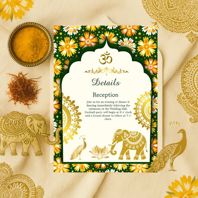 Carte D'accompagnement arc élégant et mariage hindou traditionnel (Créateur téléchargé)