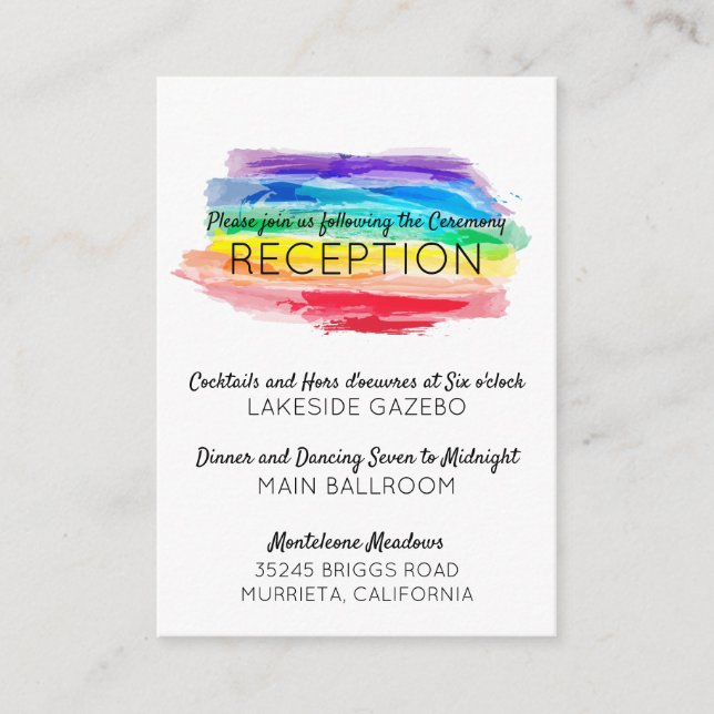 Carte D'accompagnement Arc en arc-en-ciel Boîtier de réception de mariage (Devant)