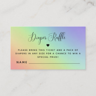 Carte D'accompagnement Arc-en-ciel Baby shower neutre Raffle E
