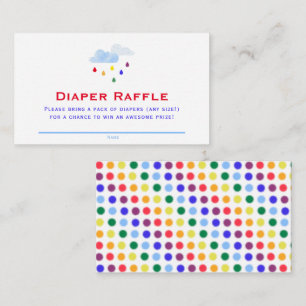 Carte D'accompagnement Arc-en-ciel Nuages Baby shower Diaper Raffle