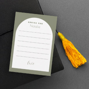 Carte D'accompagnement Arc Vert Sage Moderne Polices Élégantes Gradué