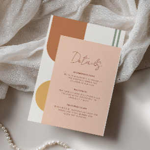 Carte D'accompagnement Arches Colorés Rose Corail Détails de Mariage Bohè