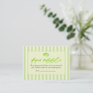 Carte D'accompagnement Arches Rayures Vertes Matcha Tombola Couches