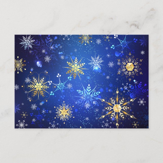 Carte D'accompagnement Arrière - plan Bleu XMAS avec des flocons de neige (Devant)