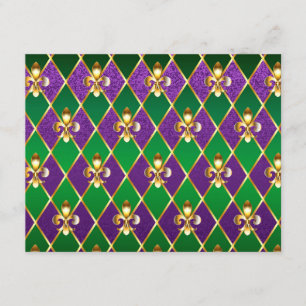 Carte D'accompagnement Arrière - plan de bijoux Mardi Gras
