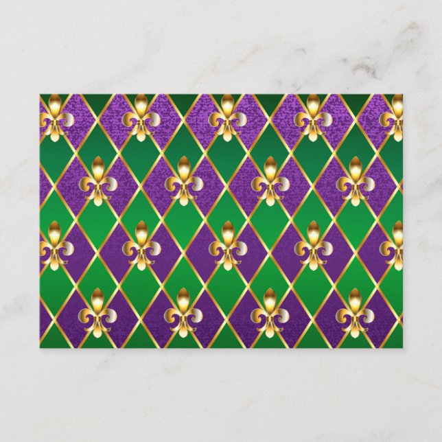 Carte D'accompagnement Arrière - plan de bijoux Mardi Gras (Devant)