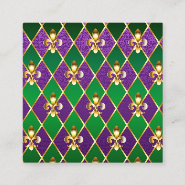 Carte D'accompagnement Arrière - plan de bijoux Mardi Gras (Devant)