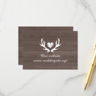 Carte D'accompagnement Arrière - plan de bois rustique brun cerf mariage
