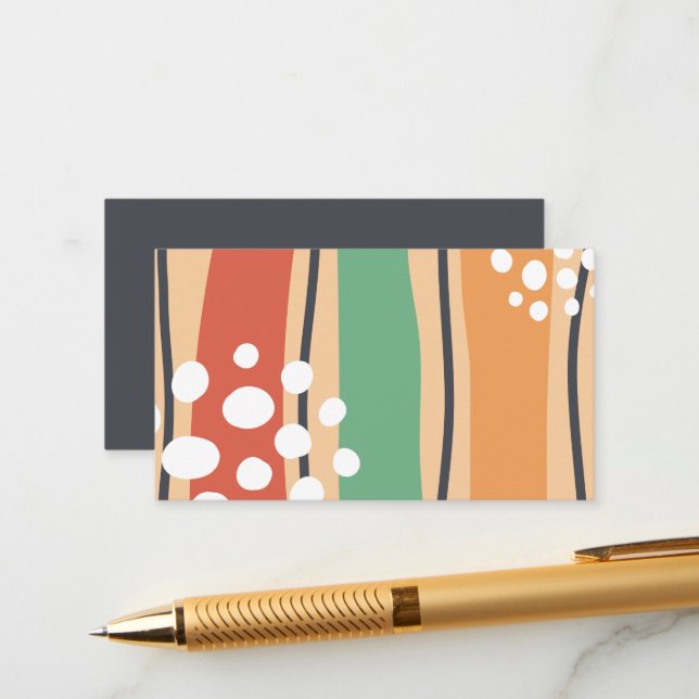 Carte D'accompagnement Art abstrait, design boho (Devant/Arrière en situation)