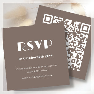 Carte D'accompagnement Art déco Brown   Code QR   Analyse Mariage vers RS
