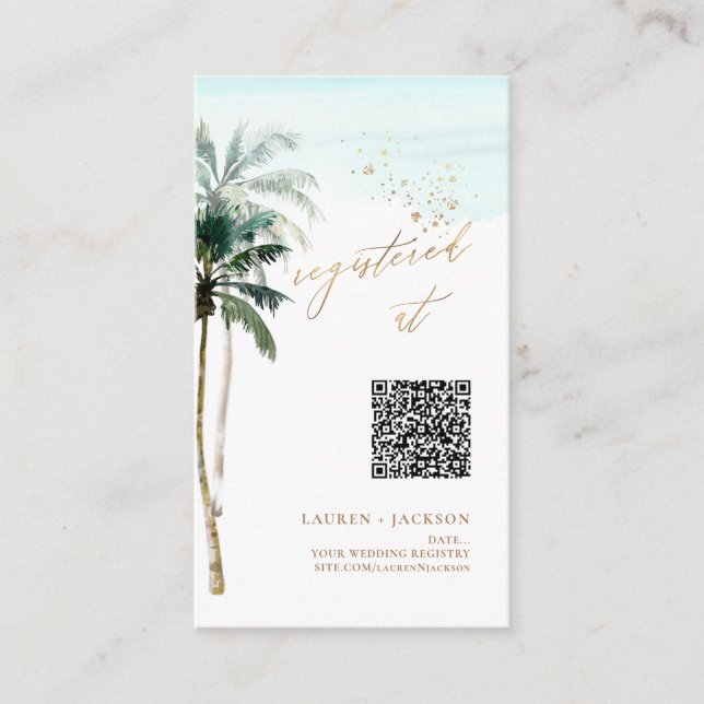 Carte D'accompagnement ArtApp QR Code Registre Palms tropicaux (Devant)