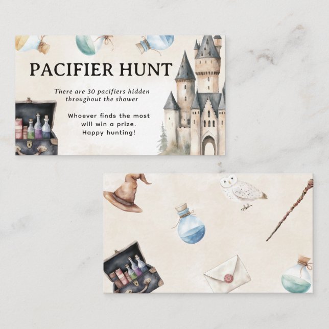 Carte D'accompagnement Assistant Baby shower Pacifique chasse activité de (Devant / Derrière)