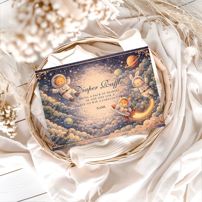 Carte D'accompagnement Astronaut Animals Space Diapper Raffle (Créateur téléchargé)
