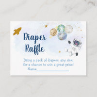 Astronaut Blue Gold Space Baby Diaper Raffle