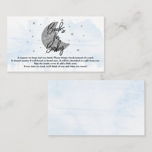 Carte D'accompagnement Au-Dessus De La Lune | Boys Baby shower Livres Pou (Devant / Derrière)