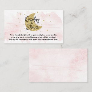 Carte D'accompagnement Au-Dessus De La Lune   Filles Baby shower douche