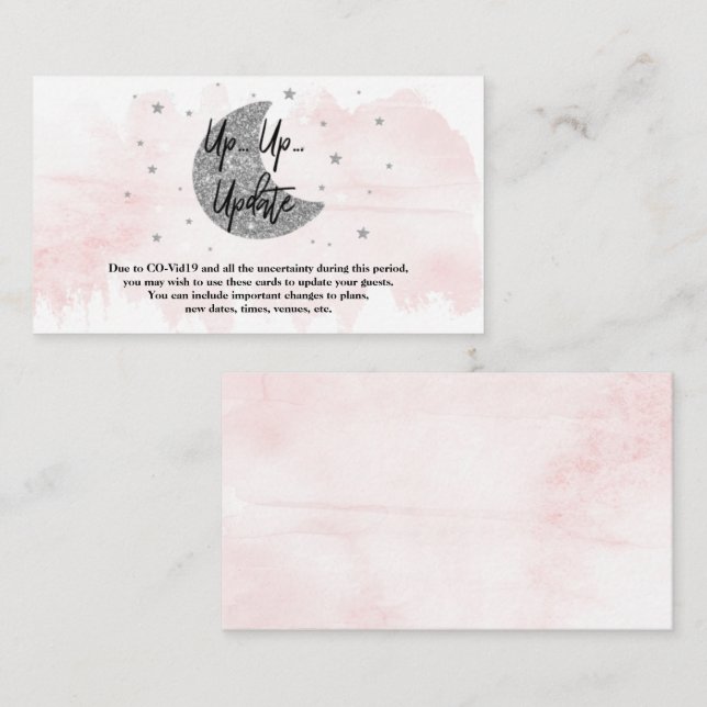 Carte D'accompagnement Au-Dessus De La Lune | Filles Baby showers de cart (Devant / Derrière)
