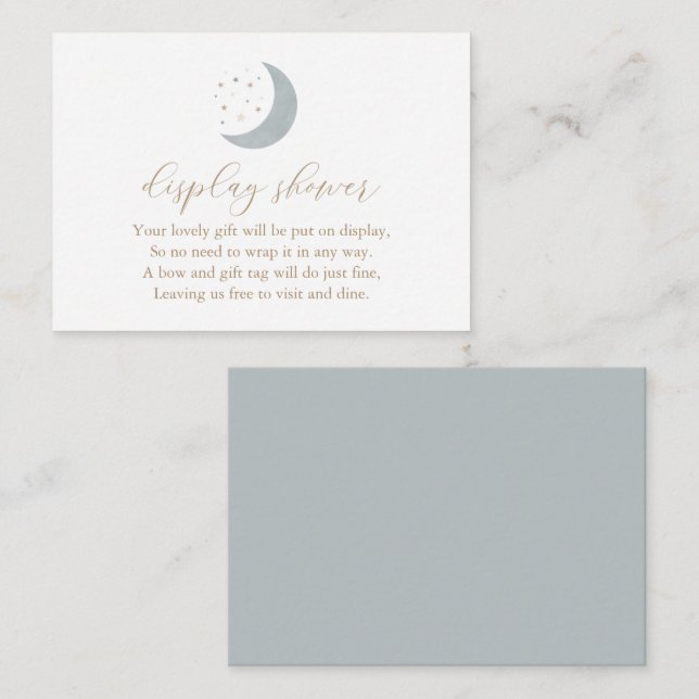 Carte D'accompagnement Au-dessus de la Lune Garçon Baby shower douche (Devant / Derrière)