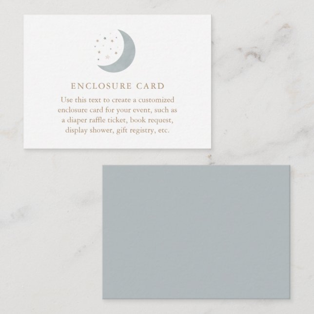 Carte D'accompagnement Au-dessus du Baby shower des Garçons de la Lune (Devant / Derrière)