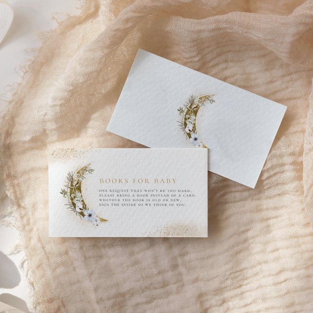 Carte D'accompagnement Au-dessus du Baby shower Moon Boho Gold Dust & Clo (Créateur téléchargé)