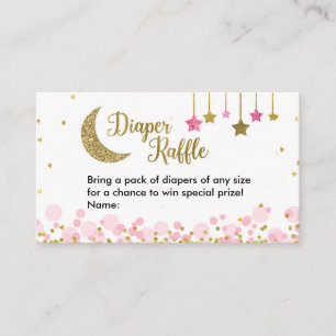 Carte D'accompagnement Au-dessus du Baby shower rose lune - Raffle de cou