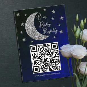 Carte D'accompagnement Au-Dessus Du Registre Du Baby shower Lune