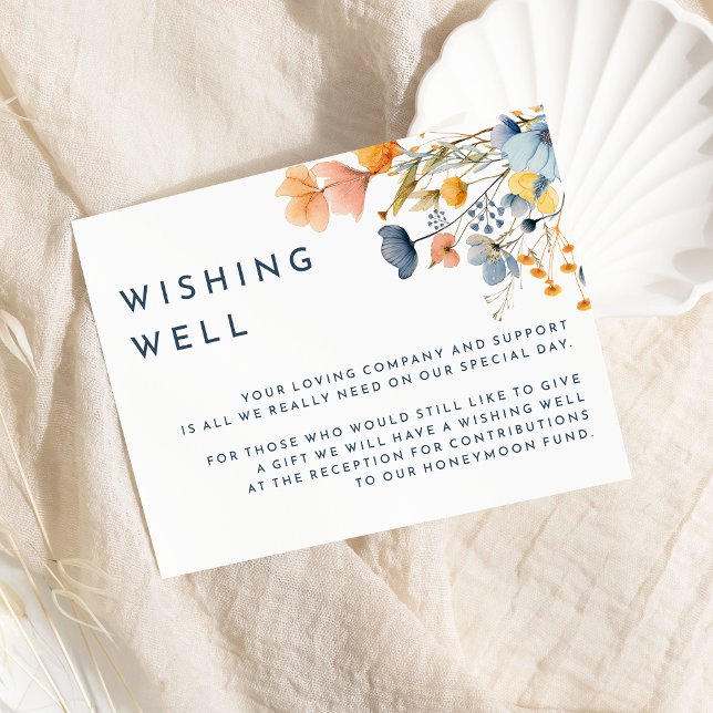 Carte D'accompagnement Audacieux Mariage Floral Wishing well (Créateur téléchargé)