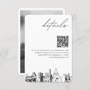Carte D'accompagnement Austin Détails du Mariage QR Code Petit
