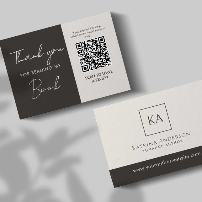 Carte D'accompagnement Author QR Code Book Review Request Minimal  (Créateur téléchargé)