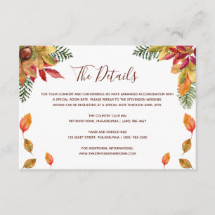Carte D'accompagnement Automne automne amour détails mariages insérer la