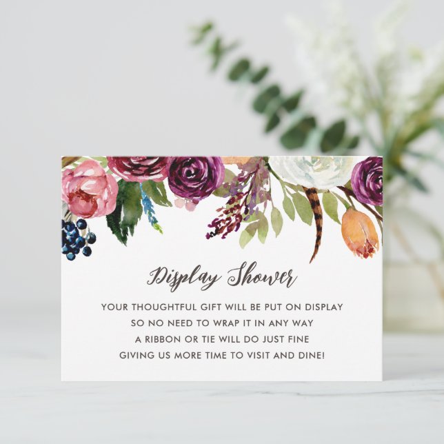 Carte D'accompagnement Automne Boho Blooms Afficher Douche Pas Enveloppem (Debout devant)