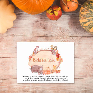 Carte D'accompagnement Automne Bois Animaux Baby shower Livres Pour Bébé