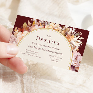 Carte D'accompagnement Automne Bourgogne Mariage QR Code Détails du site 