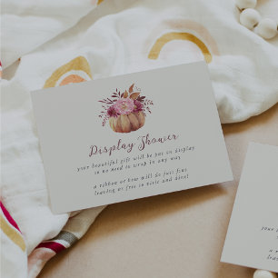 Carte D'accompagnement Automne Citrouille et Fleur sauvage Chute de douch