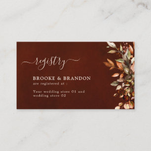 Carte D'accompagnement Automne Feuilles Russe Pays Boho Mariage Enc