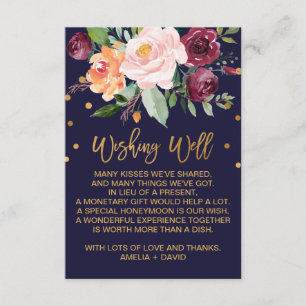Carte D'accompagnement Automne Floral Mariage Wishing well
