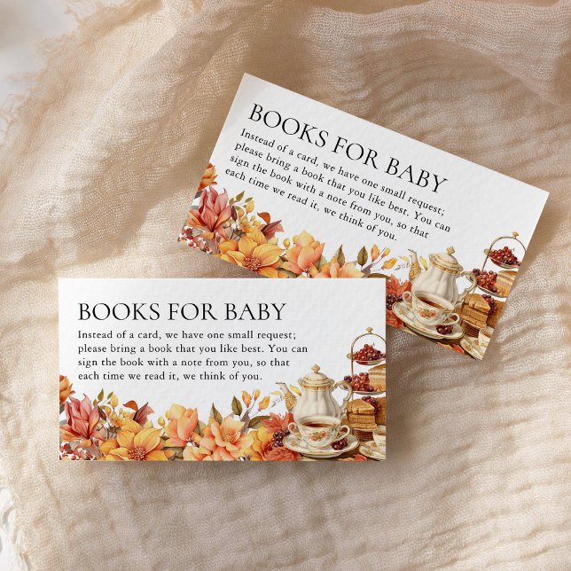 Carte D'accompagnement Automne Floral Tea Party Baby showers Livres pour  (Créateur téléchargé)