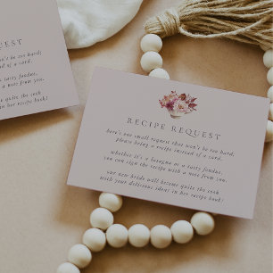 Carte D'accompagnement Automne Floral Teacup Fête des mariées Recette Dem