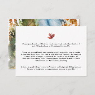 Carte D'accompagnement Automne Mountain Mariage Hôtel Hébergement Enclos