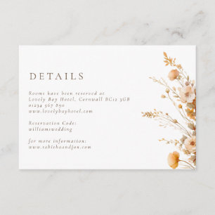 Carte D'accompagnement Automne Orange et Fleur sauvage Brown Mariage
