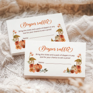 Carte D'accompagnement Automne Petit Citrouille Chauffeur Billet Raffle