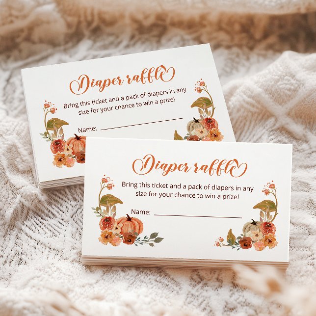 Carte D'accompagnement Automne Petit Citrouille Chauffeur Billet Raffle (Créateur téléchargé)
